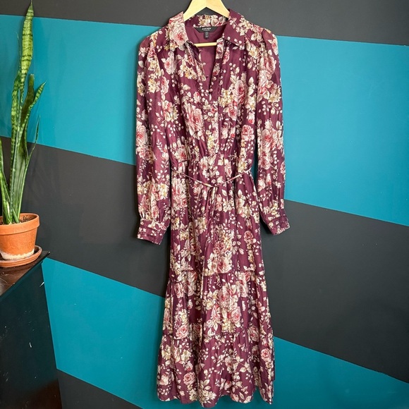 Ever New Purple Floral Long Sleeve Dress - Picture 5 of 14